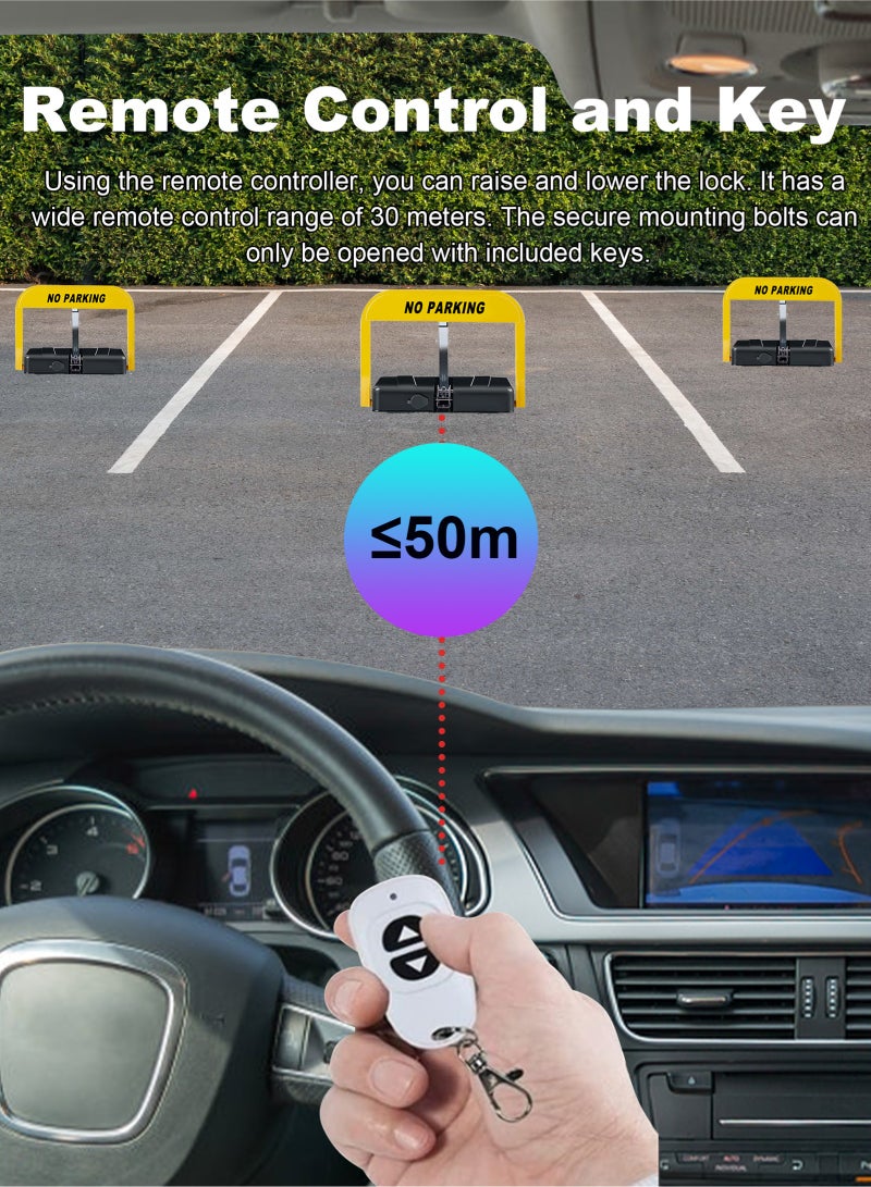 HomarKet Intelligent Remote Control Parking Lock with Collision Alarm, Automatic Remote Control Parking Lock, 98ft Private Car Parking Latch Space Blocker for Home, Business - Image 5